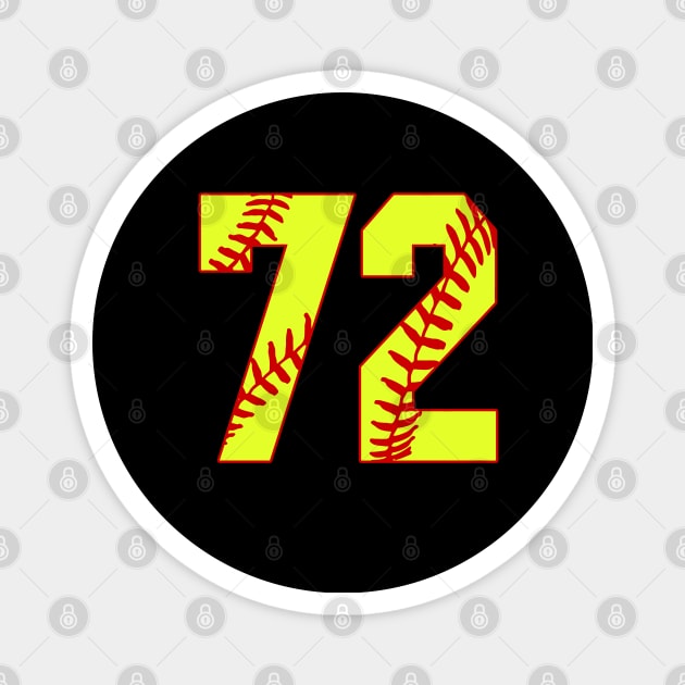 Fastpitch Softball Number 72 #72 Softball Shirt Jersey Uniform Favorite Player Biggest Fan Magnet by TeeCreations